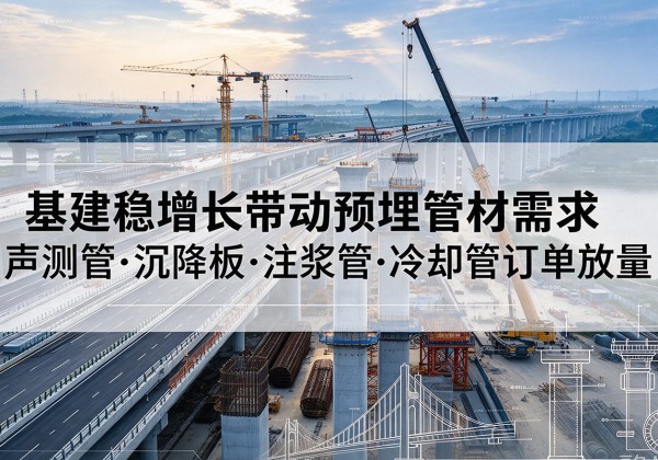 肇州基建稳增长带动预埋监测管材需求，声测管、沉降板、注浆管订单持续放量